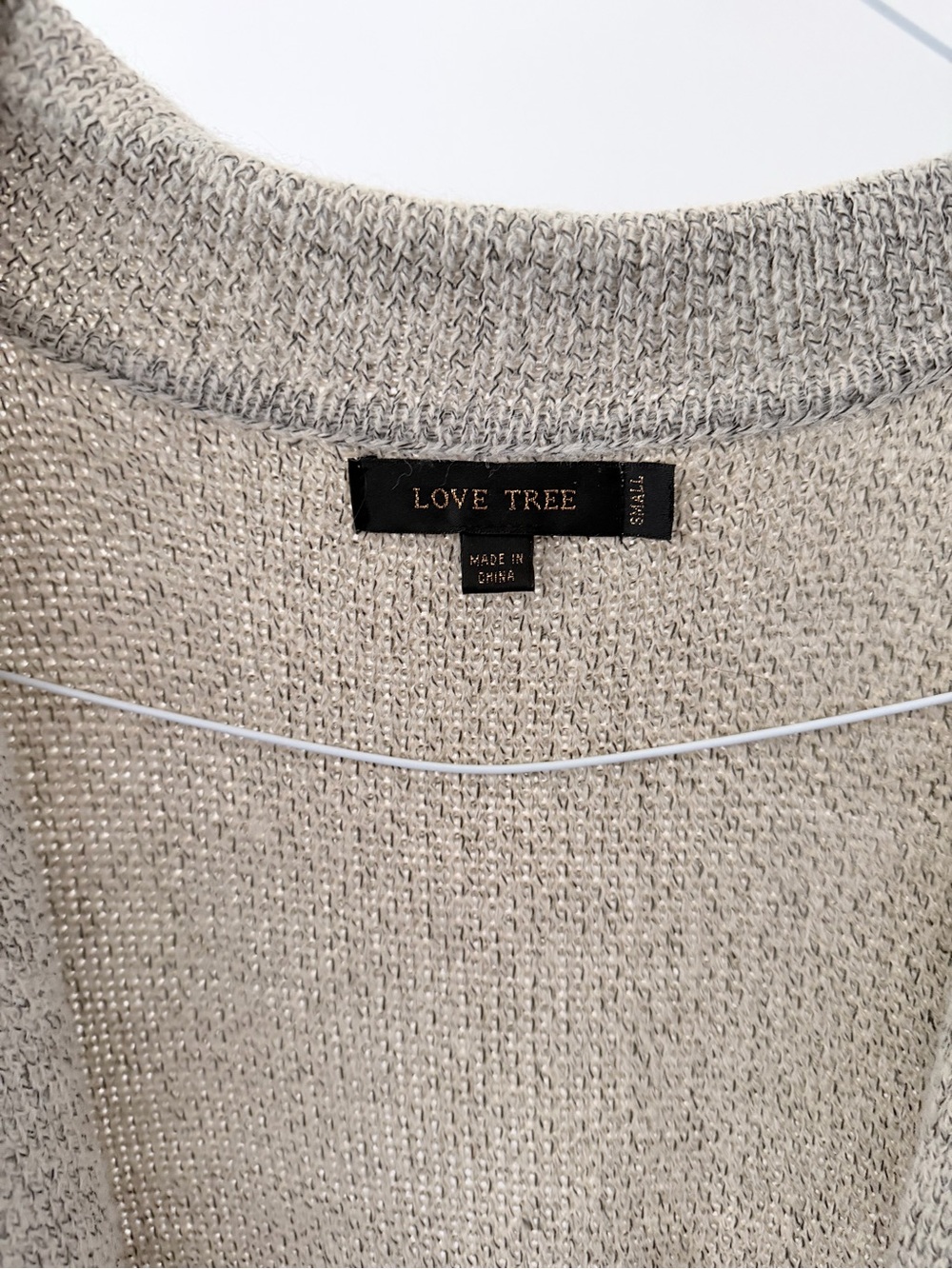 Love Tree Light Cream Open Knit Cardigan